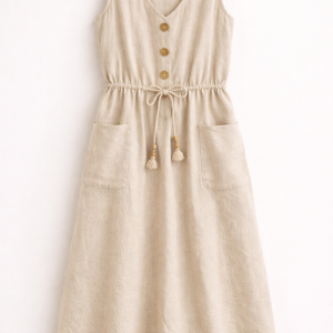 Vestido Upcycled Linho Natural